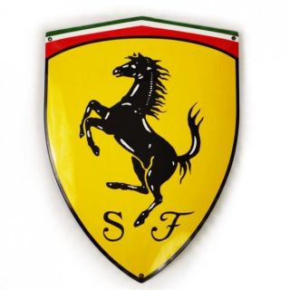 Enamel Plaque Ferrari 40x55 Cm Collectable Sign Logo Plate Metal 10ys
