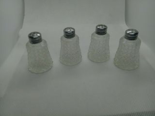 Vintage Glass Salt And Pepper Shakers Set Of 4