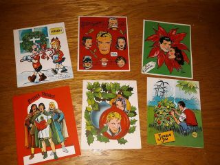 6 1951 King Features Christmas Cards Flash Gordon Prince Valiant Henry