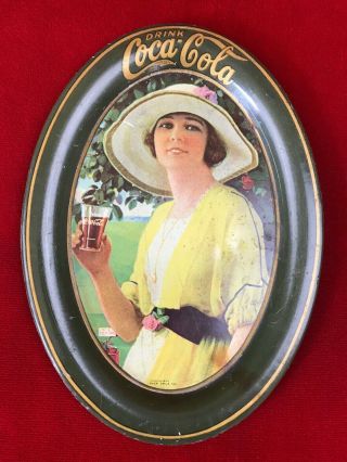 Authentic 1920 Golfer Girl Coca - Cola Change Tray Antique Coke Tip Tray