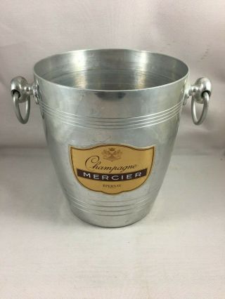Vintage French Champagne Wine Ice Bucket Aluminium Cooler Mercier