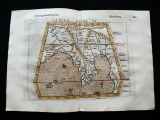 1599 Ptolemy Map: Tabula Asiae Xi°: Asia,  India,  East Indies,  Malaysia