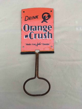 Vintage Drink Orange Crush Soda Advertising Kitchen Broom Holder