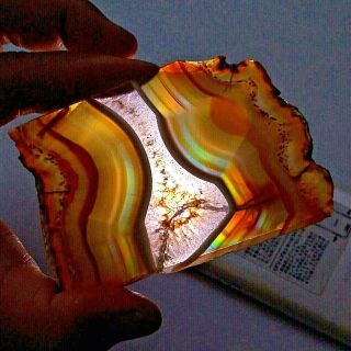 245ct Top Grade Rainbow Iris Agate Polished Slice Multi - Color Fire 100 Natural