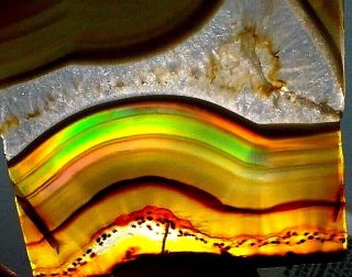 245ct Top Grade Rainbow IRIS AGATE Polished SLICE Multi - Color Fire 100 Natural 2