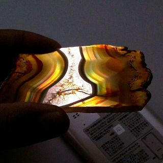 245ct Top Grade Rainbow IRIS AGATE Polished SLICE Multi - Color Fire 100 Natural 3