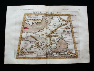 1599 Ptolemy: Map: Tabula Europae Viii°: Russia,  Latvia Poland Lithuania