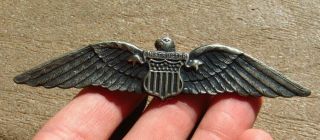 Ww2 Us Army Air Force Usaaf Flight Instructor Wing - 3 3/4 Inches Across - Pb