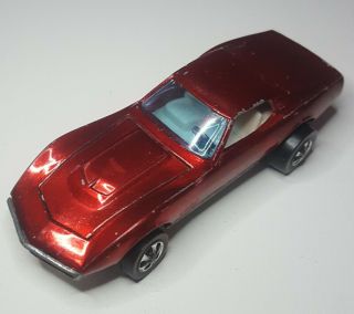 Hot Wheels Custom Corvette Hk Red/ White Int 1968 Redline