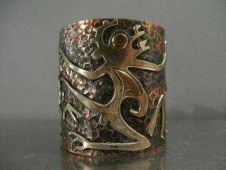 Vintage Modernist Copper Cuff Bracelet Casa Maya Mexico