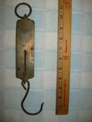 Vintage Brass Plated Hanging Scale John Chatillon & Sons 0 - 24 Lbs