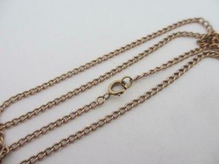 9k Rose Gold Curb Link Chain Necklace 58.  6cm / 23.  0 " Antique Victorian.  Tbj06881