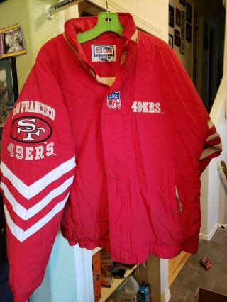 Vtg 90s San Francisco 49ers Nfl Starter Pro Line Authentic Red Jacket Mens Xl