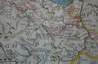 Wales Flint 2/ Saxton,  Kip Antique Map 1607 - 1610