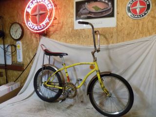 1970s John Deere Banana Seat Bicycle Vintage Boys Muscle Bike Stingray Yellow