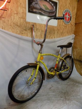 1970s JOHN DEERE BANANA SEAT BICYCLE VINTAGE BOYS MUSCLE BIKE STINGRAY YELLOW 3