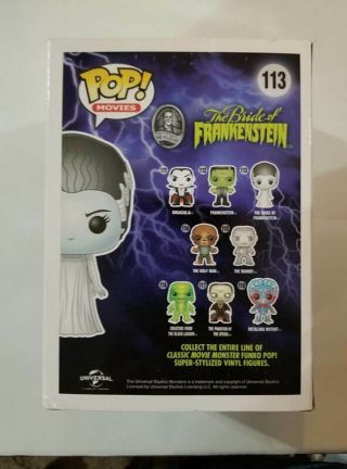 Funko Pop Bride of Frankenstein Movie Monsters 113 GITD Hot Topic Exclusive 2