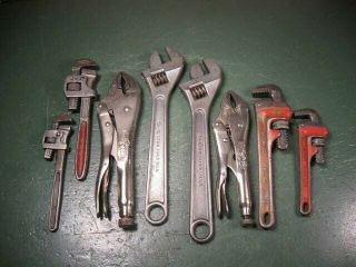 Old Vintage Tools Mechanics Fine Adj. ,  Pipe Wrenches & More