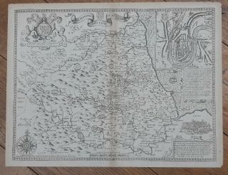 County Durham,  John Speed Antique Map,  C1676