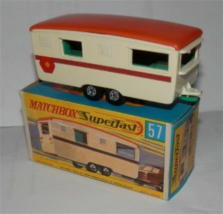 1970s.  Matchbox Lesney Superfast 57 Eccles Trailer Caravan,  Rv.  Trailer,