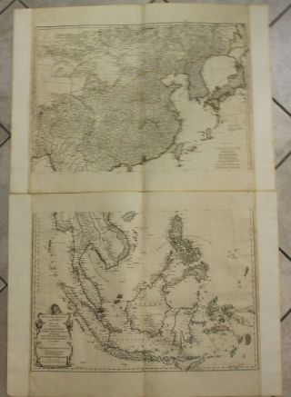 East Indies Southeastern Asia China 1786 Schraembl Wall Two Sheets Antique Map