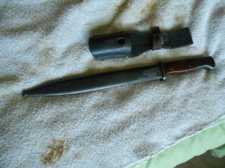 Ww2 German K98 8mm Mauser Rifle Bayonet W Scabbard & Frog Fze 44 Waa518