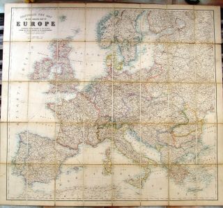 Stanford’s Map Of The Greater Part Of Europe (1884) Canvas Print 47 X 43 Inc