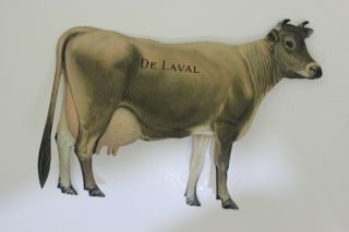 Antique De Laval Cream Separator Tin Advertising Sign - Jersey Cow & Calf 2
