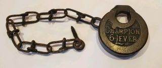 Vintage Miller Champion 6 Lever Brass Lock Padlock