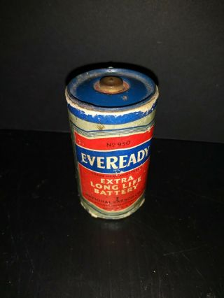 Eveready Old Vintage Size D Battery No 950 Expiration Date 1932