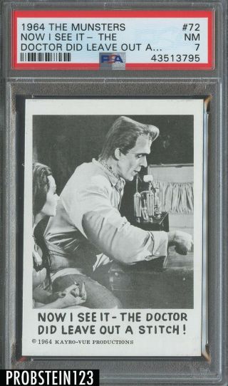 1964 Leaf The Munsters 72 Now I See It - The Doctor Psa 7 Very Tough Last Card