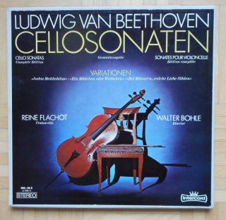 B401 Reine Flachot Beethoven Complete Cello Sonatas Bohle 3 Lp Intercord Stereo