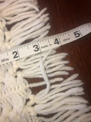 Vintage Ivory Off White Wool Crochet Knit Afghan Throw Blanket Handmade 42 X 64 3