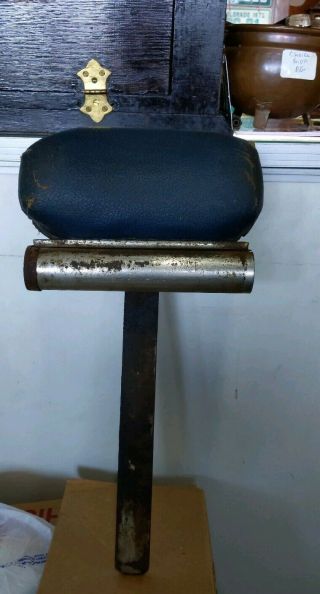 Vintage Universal Barber Shop Chair Headrest With Paper Roller Padiar Rare