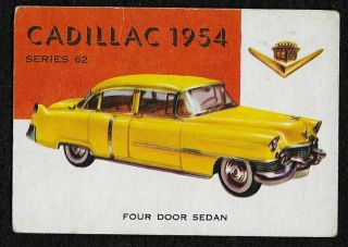 Topps World On Wheels Card 164,  1954 Cadillac Four Door Sedan,  Series 62,  Rare