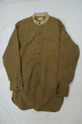 Ww2 Canadian Made Collar Less Shirt 1940 Dated 16 1/2 Collar