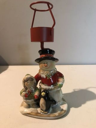 Yankee Candle Tea Light Holder Snowman,  Girl And Penguin Ronnie Walker