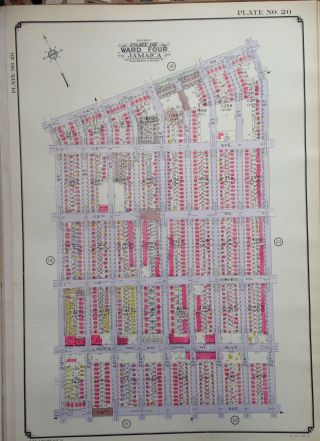 Orig 1942 E.  Belcher Hyde Atlas Map St.  Albans Queens York 219th - 227tth St