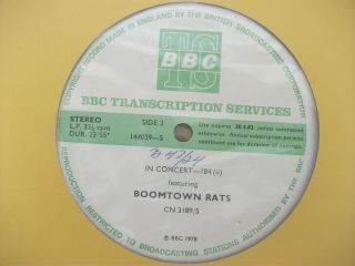 BBC Transcription LP Boomtown Rats in Concert 1978 2