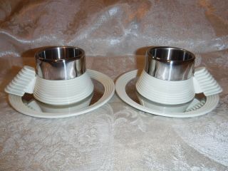 2 Vintage Carlo Giannini Italy Espresso Cups With Saucers