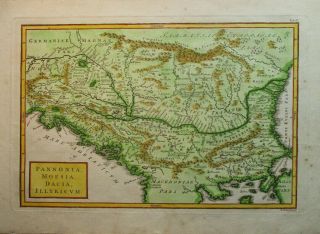 Antique Map Of The Balkans By Christoph Cellarius 1789