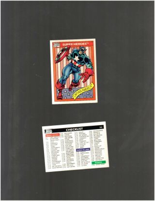 1991 Marvel Universe Complete 162 Card Set Nm