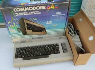 Vintage Commodore 64 Personal Computer With Power Pack