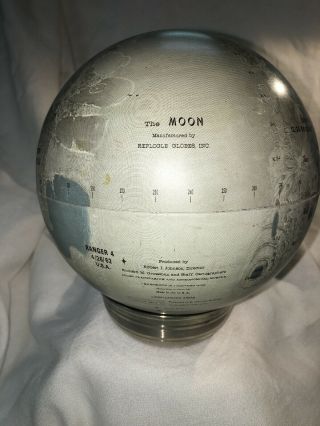 Vintage 1963 The Moon Globe Made By Replogle Globes Lunar Impact Landing