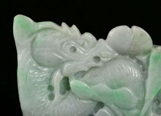 Cert ' d Natural Green Grade A Jade jadeite Sculpture statue dragon 龙 r13531281 3