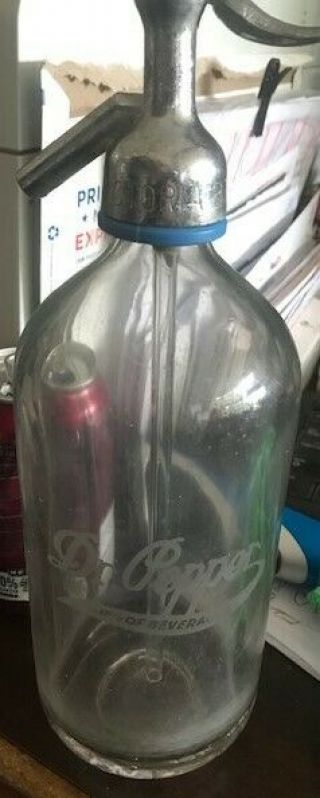 Dr Pepper " King Of Beverage " Seltzer Bottle