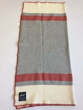 Pendleton X Roots Throw Lap Blanket Wool Color Lock Striped Red Gray Ivory