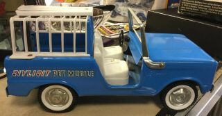 Vintage 1960s Ford Bronco Blue Nylint Pet Mobile Cage Steel 8200 Sportsman Truck