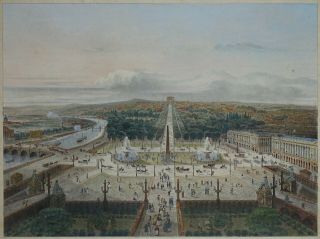 John Bachmann France Paris Place De La Concorde Before 1847 Map Bird 