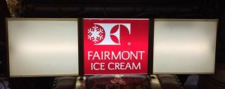 Vintage Fairmont Ice Cream Lighted Sign Antique Ice Cream Dairy Advertising 2